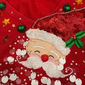 Berek sweater with Santa embellishments
